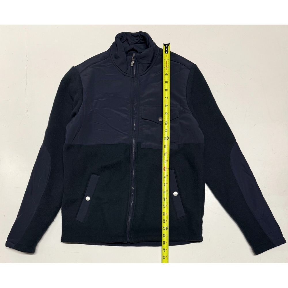 Vuori Mens Navy Blue Fleece Hybrid Full Zip Jacket Mock Neck Small V521